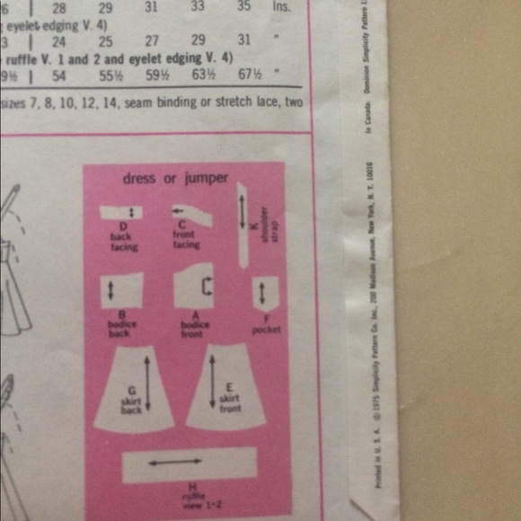 Vintage 1975 Simplicity 6996 Child’s Dress Pattern - Picture 4 of 10